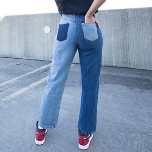 COLOR BLOCKING DENIM - BRAND NEW - NEON ROSE